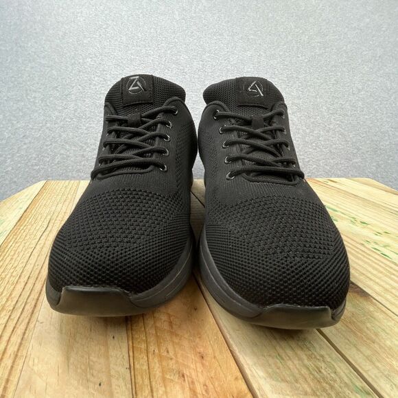 Zeba Shoes Mens Sz 9 Triple Black Hands Free Slip On Walking Sneakers Orthopedic - Picture 2 of 15